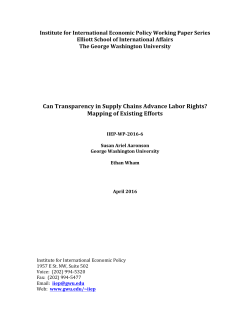 Can Transparency in Supply Chains Advance Labor Rights