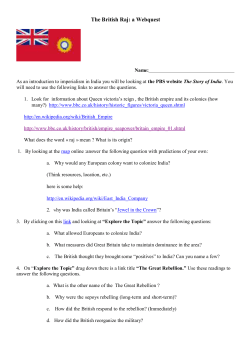 The British Raj: a Webquest