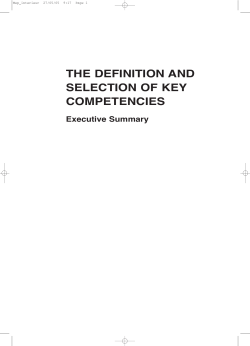 the definition and selection of key competencies