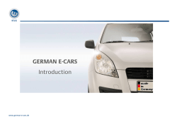 GERMAN E-CARS Introduction