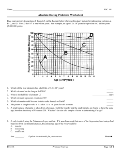 Absolute Dating Problems Worksheet