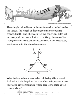 The triangle below lies on a flat surface and is pushed at the top