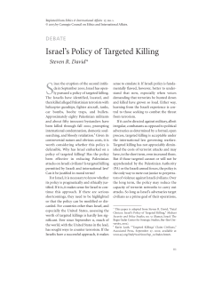 Israel`s Policy of Targeted Killing