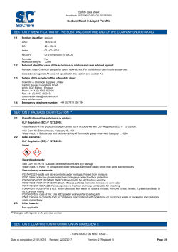 Sodium Metal in Liquid Paraffin SECTION 1: IDENTIFICATION OF