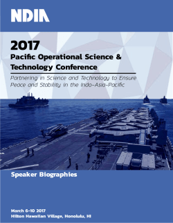 Speaker Biographies - National Defense Industrial Association