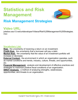 Statistics and Risk Management