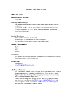 Labor Union Lesson - the Labor And Industry Museum