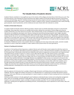 The Valuable Roles of Academic Libraries