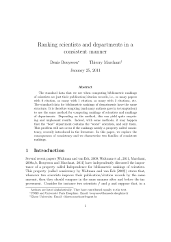 Ranking scientists and departments in a consistent manner