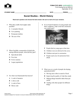 Social Studies &ndash; World History