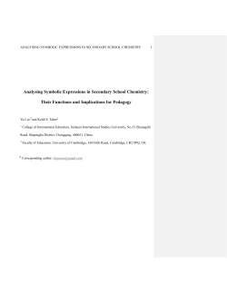 Analysing Symbolic Expressions in Secondary School Chemistry