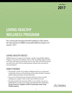 Living Healthy Wellness Program Summary Plan Description