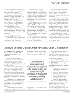 Attribute-Enriched Data Is Critical for Supply Chain Collaboration "A