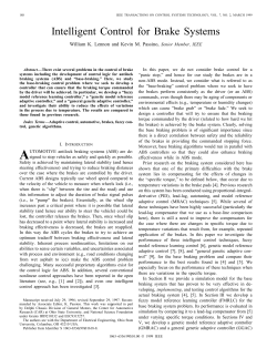 Intelligent Control For Brake Systems