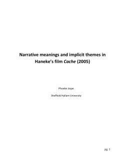Narrative meanings and implicit themes in Haneke`s film Cache (2005)