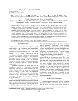 Effect of Processing on the Electrical Properties of Spray