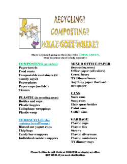 COMPOSTING (green bin) Paper towels Food waste Compostable