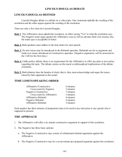 lincoln-douglas debate lincoln-douglas defined time limits/speaking