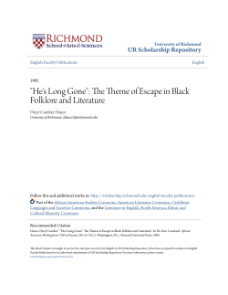 The Theme of Escape in Black Folklore and Literature