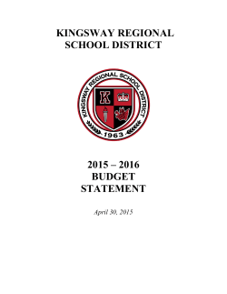 2015-16 KRSD Budget Narrative