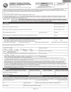 farmer`s tangible personal property assessment return