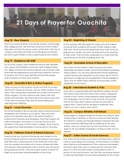 21 Days of Prayer for Ouachita