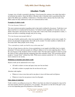 Absolute Truth - ValleyBible.net