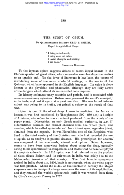 The Story of Opium - Journal of the Royal Army Medical Corps