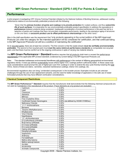 MPI Environmental Standards (DRAFT)