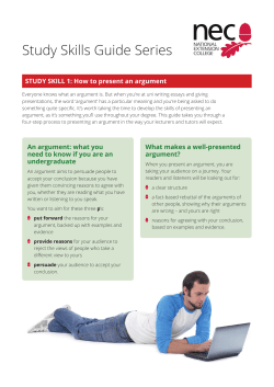 How to present an argument