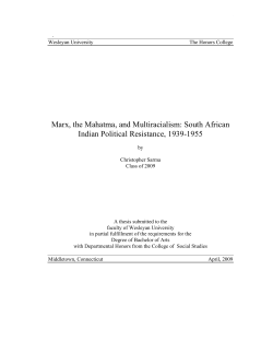 Marx, the Mahatma, and Multiracialism: South African