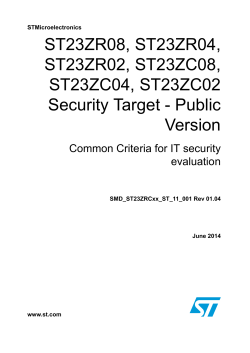 ST23ZRCxx Security Target - Public Version