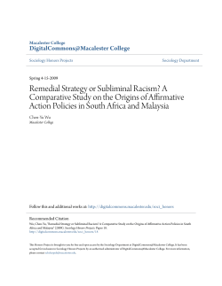 A Comparative Study on the Origins of Affirmative Action Policies in