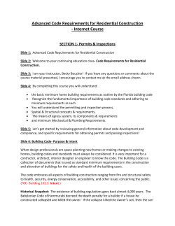 Advanced Code Requirements for Residential Construction