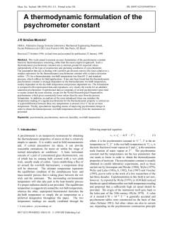 A thermodynamic formulation of the psychrometer constant