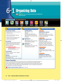 Organizing Data