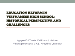 education reform in vietnamese high school: historical perspective