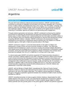 UNICEF Annual Report 2015 Argentina