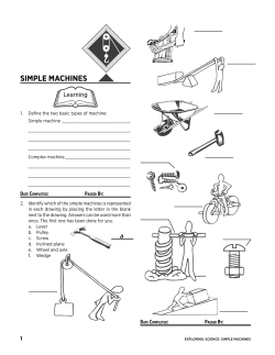 simple machines - Cadet Counselors