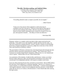 Morality, Decision-making, and Judicial Ethics