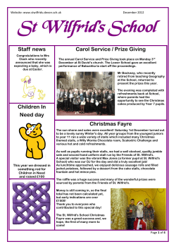Staff news Carol Service / Prize Giving Children In Need day