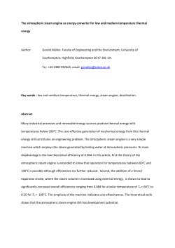 The atmospheric steam engine as energy converter for low and