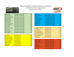 2016 Tom School Jr. Memorial Archery Tournament