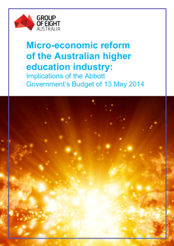 Micro-economic reform of the Australian higher education industry: