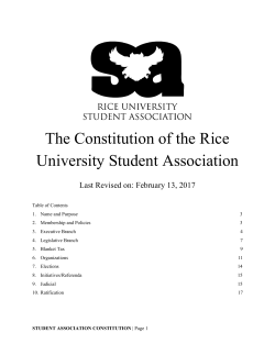 The Constitution of the Rice University Student Association