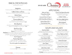 BRICk OVEN PIZZAS - Cheers in Maumelle