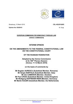 INTERIM OPINION ON THE AMENDMENTS TO THE FEDERAL