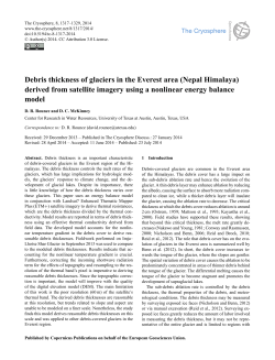 Debris thickness of glaciers in the Everest area