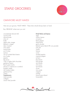 grocery list - Sam Eastwood