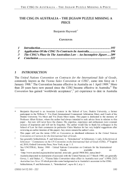 2010. The CISG in Australia - CISG Database